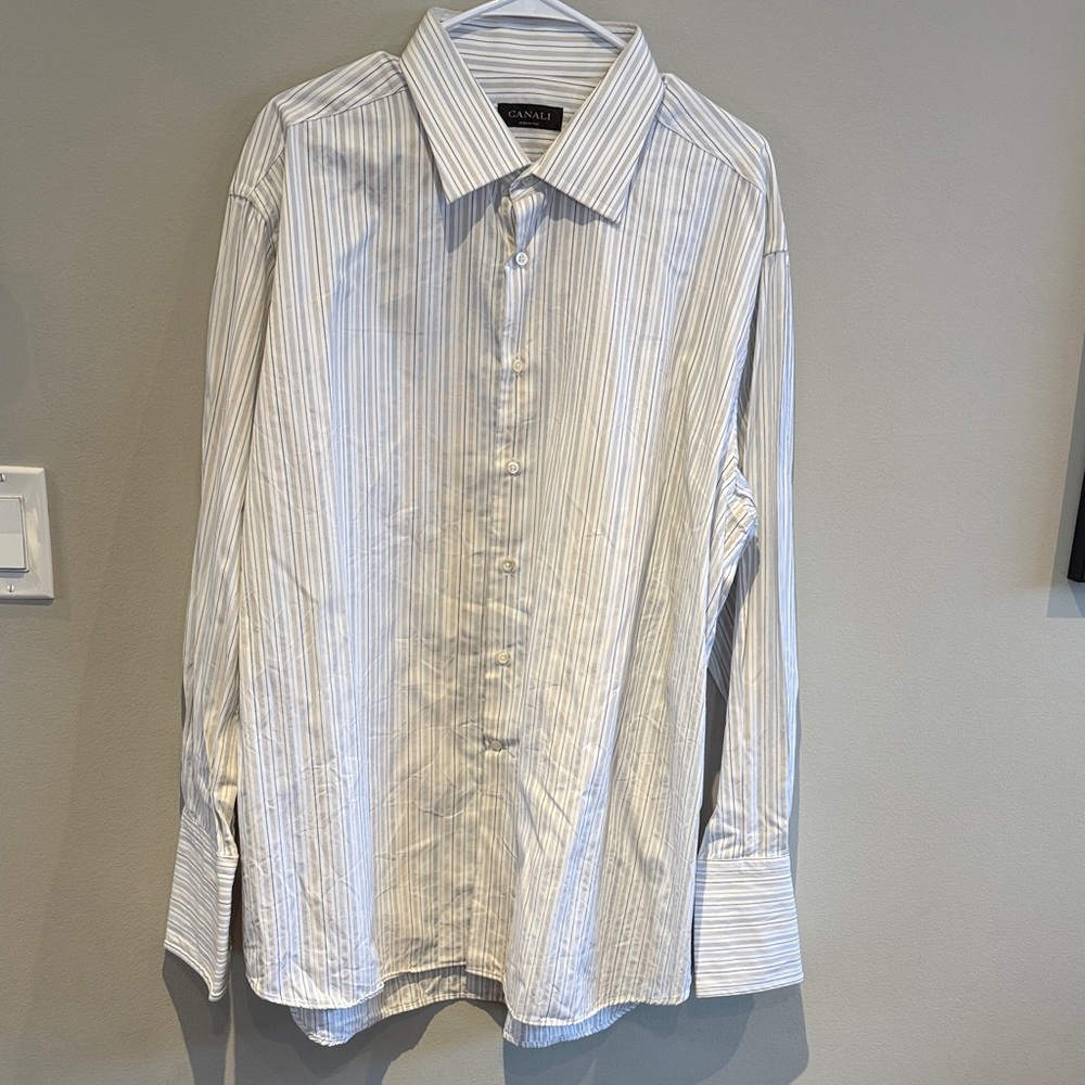 Canali Men's Light Striped Dress Shirt